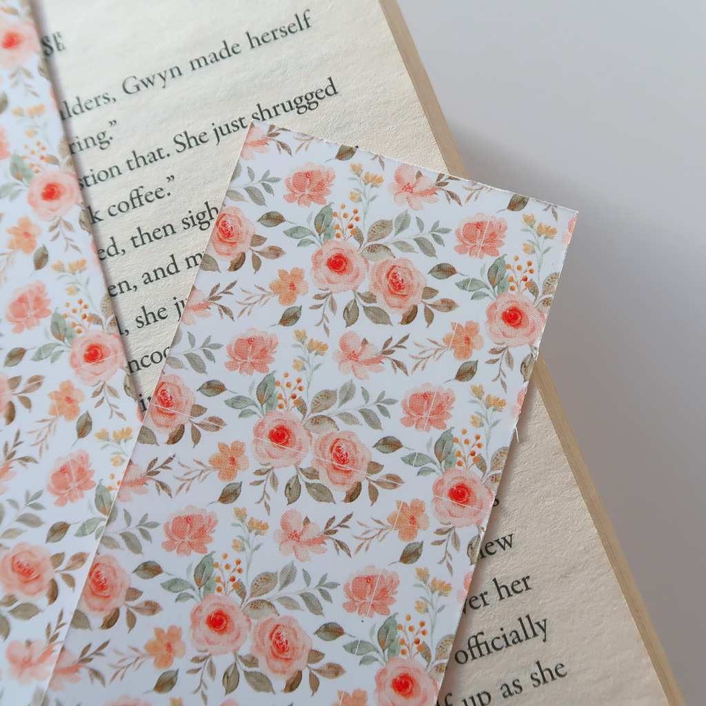 Antique Peach Floral Bookmark