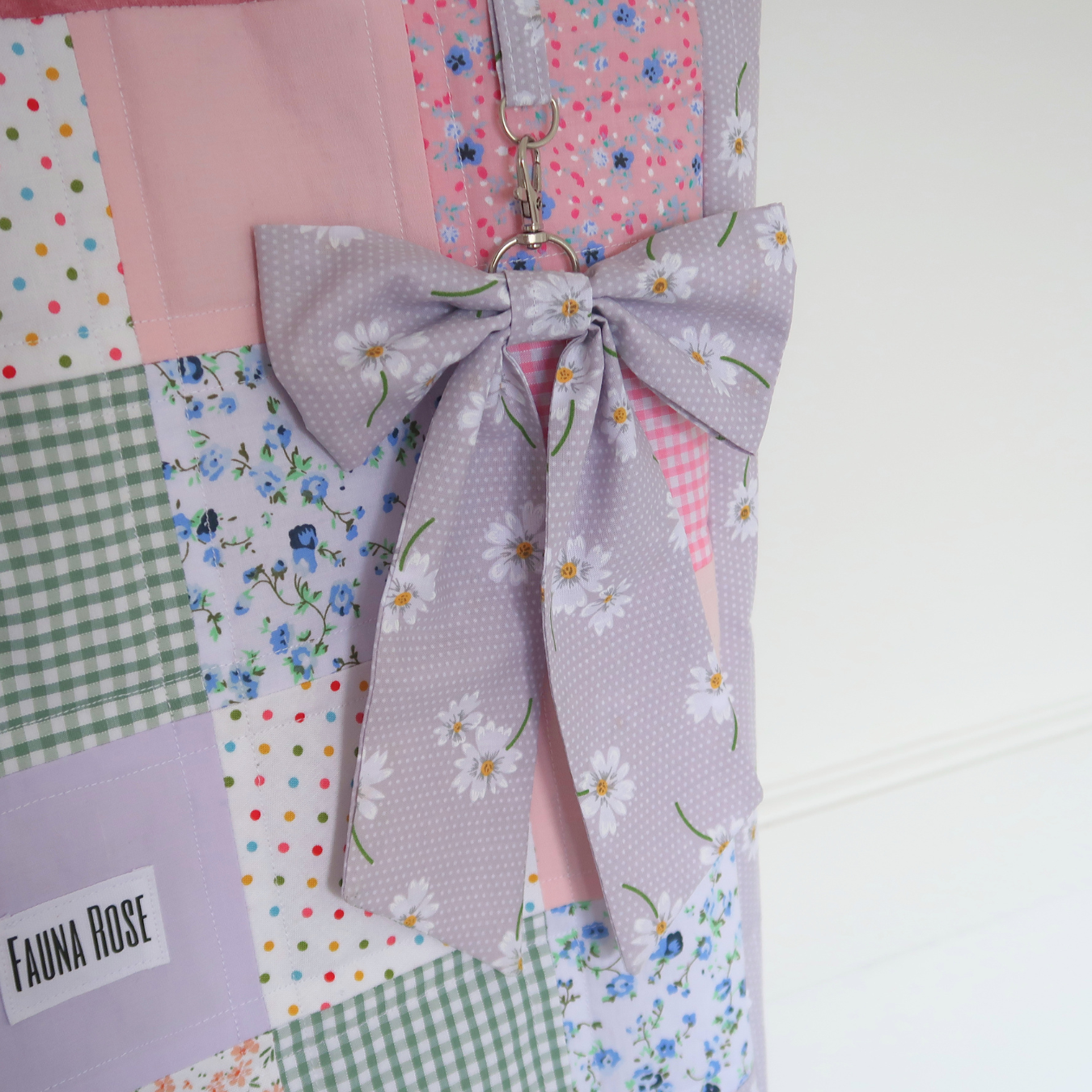 Pastel Picnic Large Tote Bag With Detachable Bow Keychain