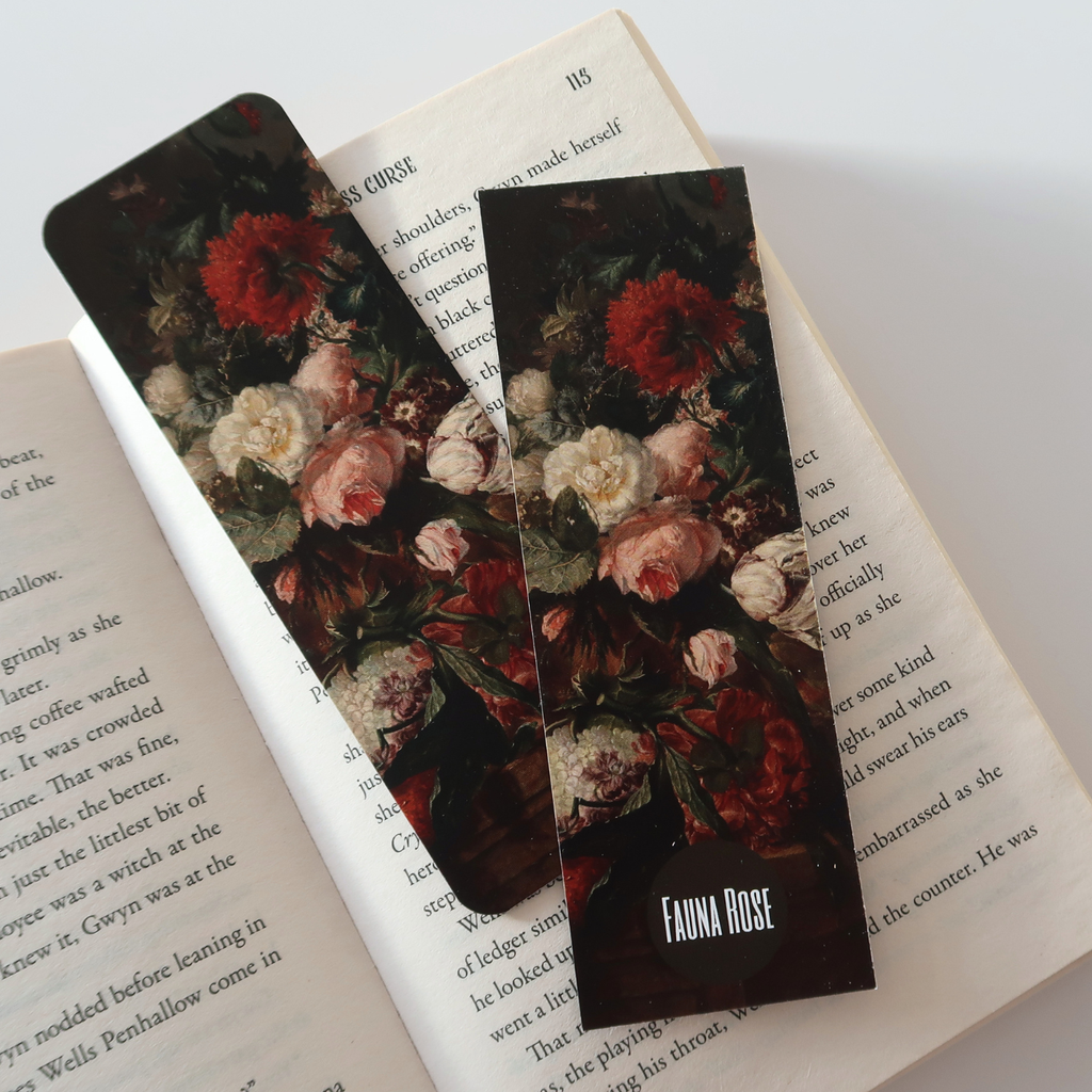 Dark Floral Bookmark