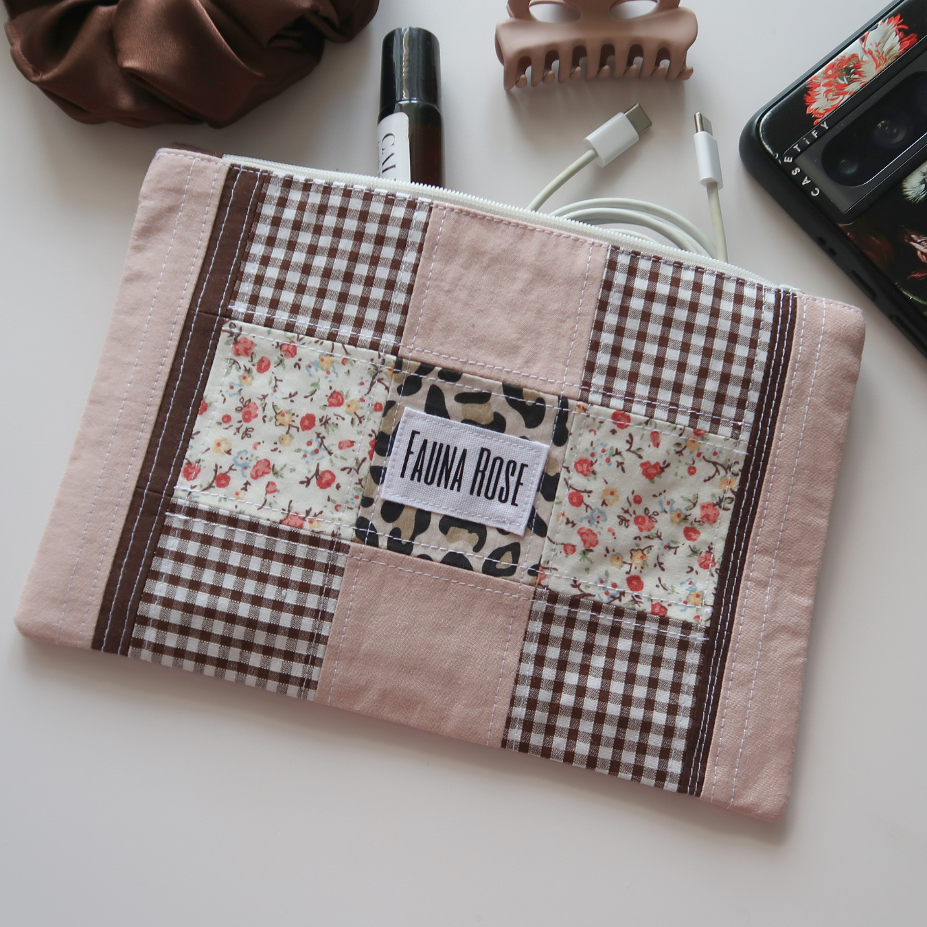 Sawyer - Small Patchwork Zipper Pouch