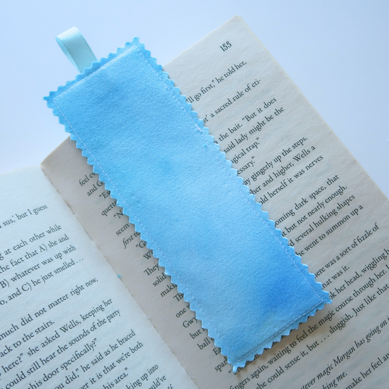 Blue Mixed Prints Fabric Bookmark