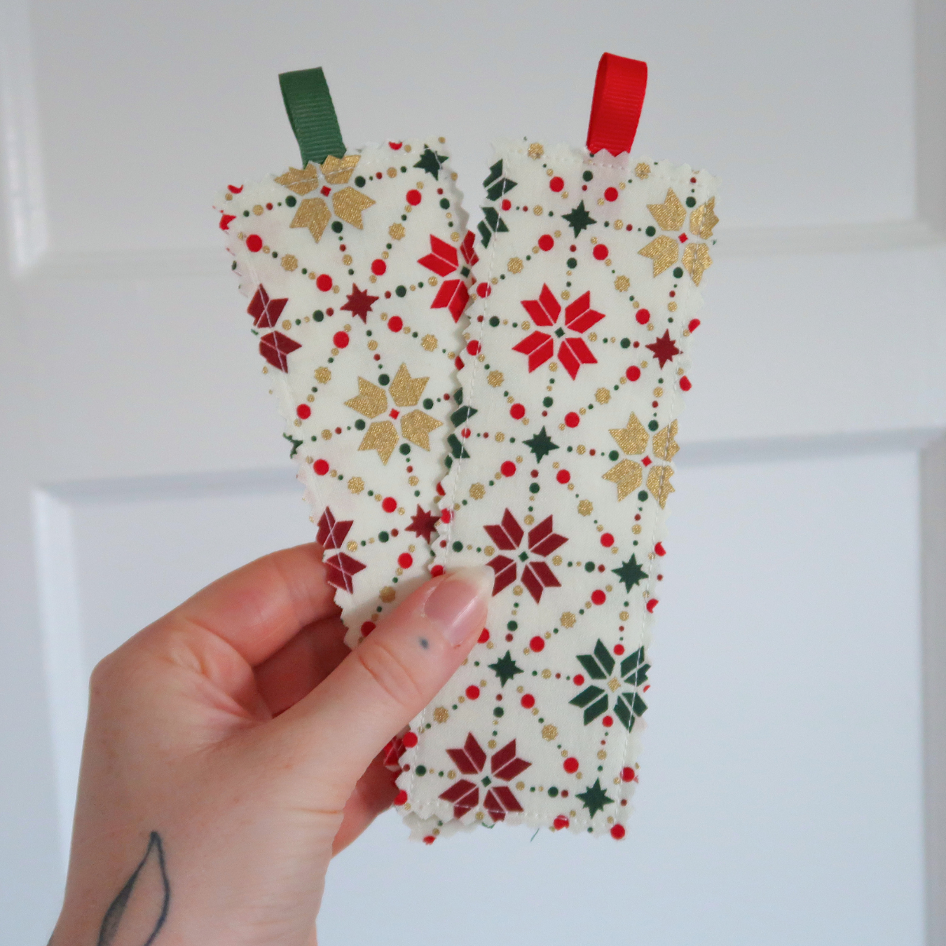 Christmas Snowflake Fabric Bookmark