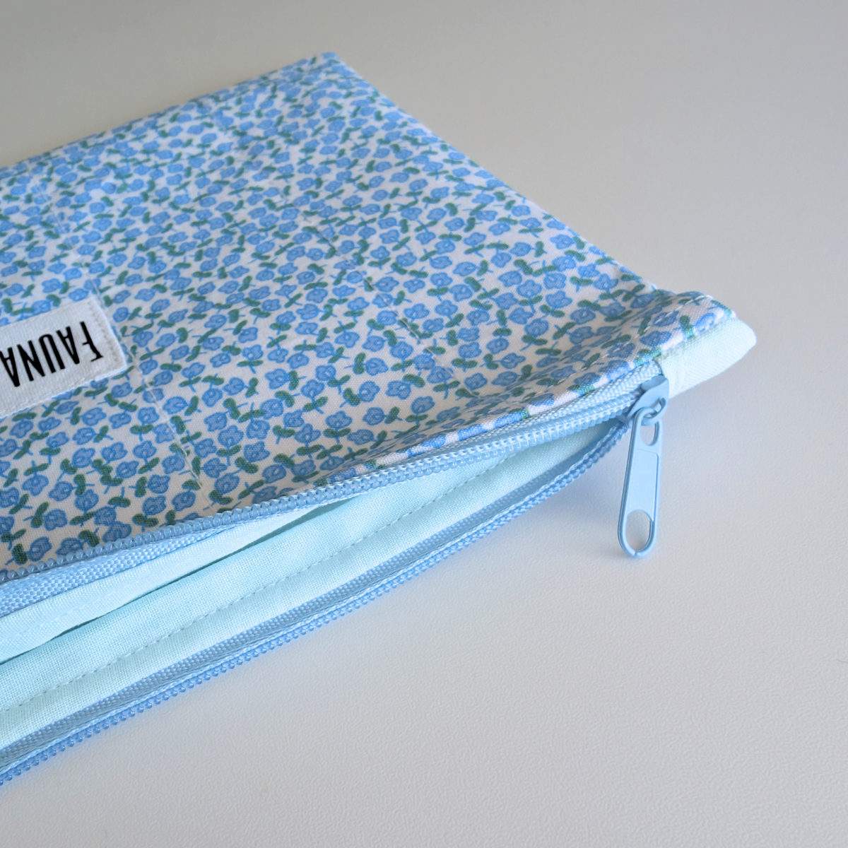 Ditsy Blue Floral Small Zipper Pouch