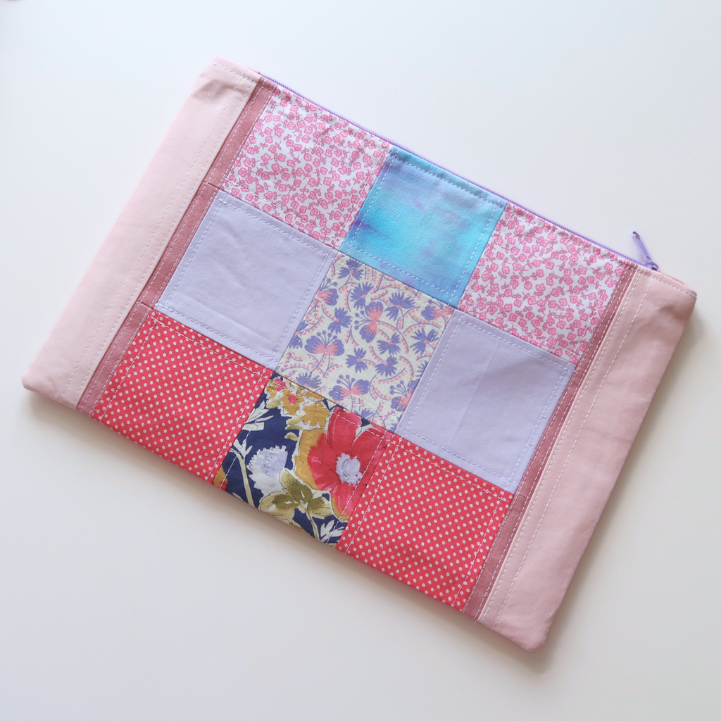 Taylor - Large Patchwork Zipper Pouch