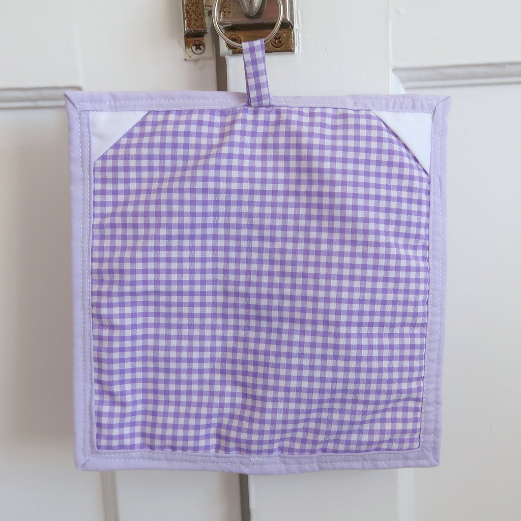 Small Lilac Wonky Scrappy Quilt Block Wall Hanging