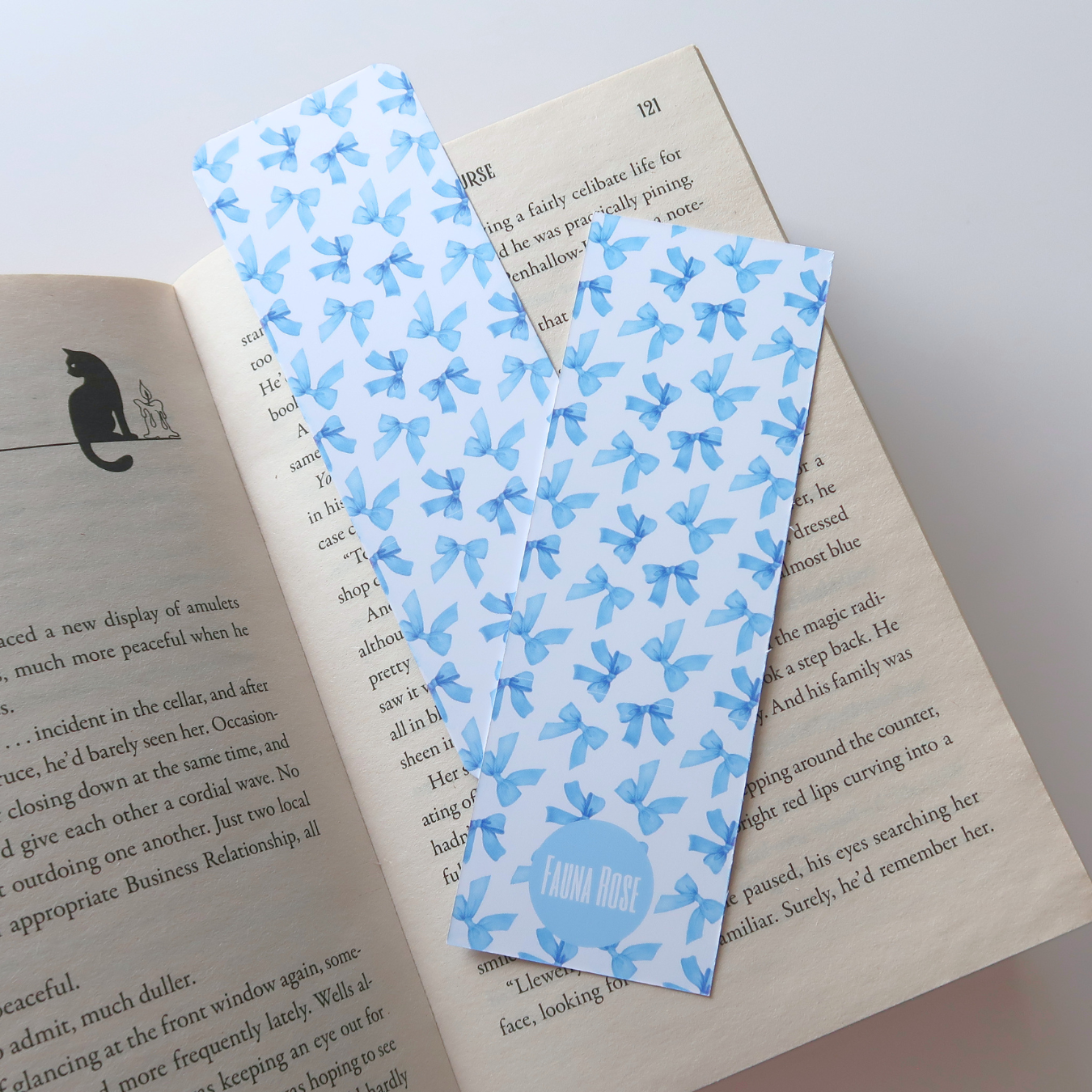 Blue Coquette Bows Bookmark