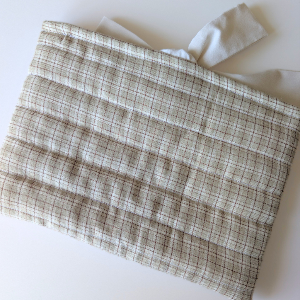 Cream Check Book Sleeve - Medium