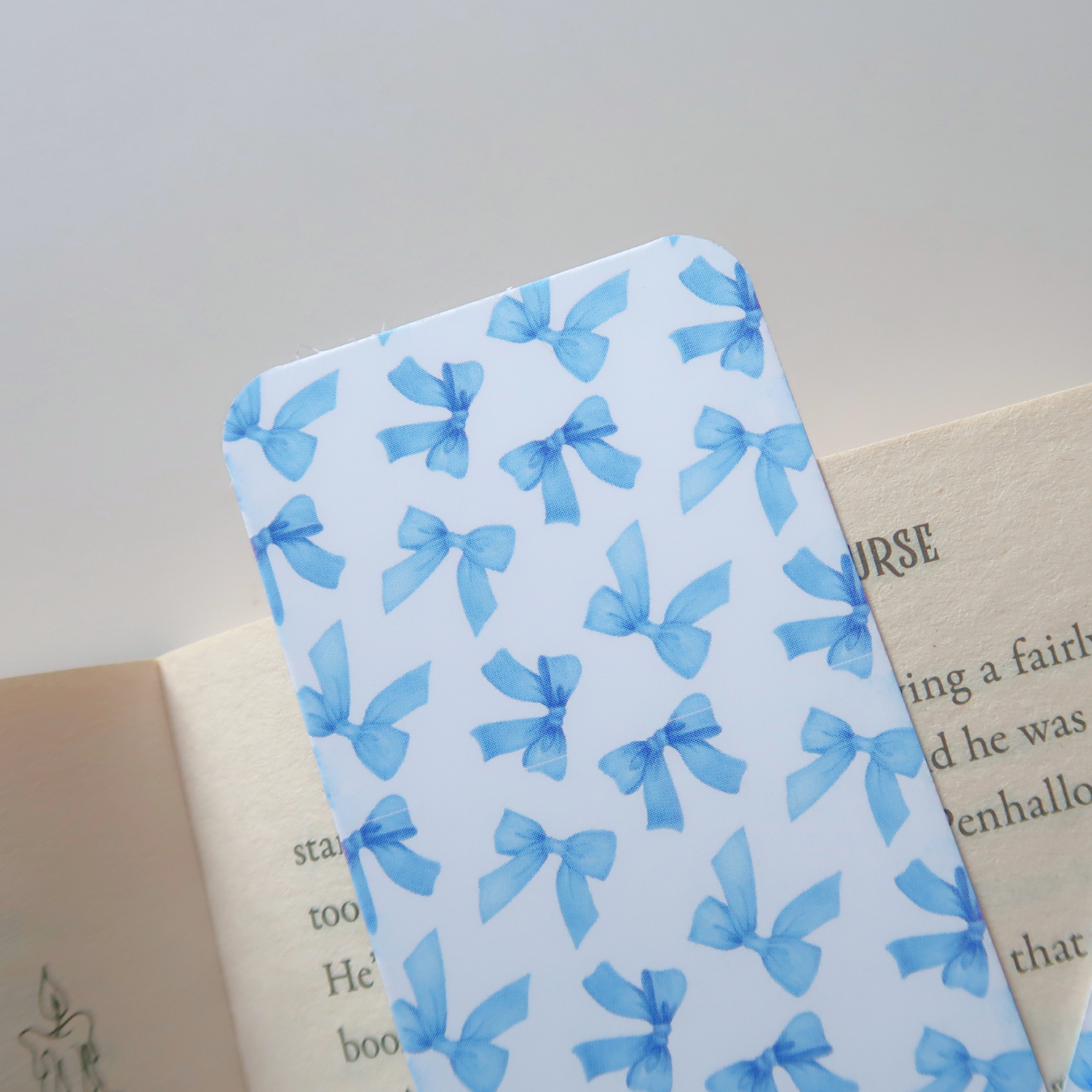 Blue Coquette Bows Bookmark