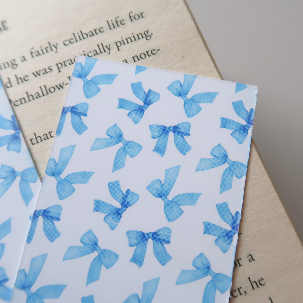 Blue Coquette Bows Bookmark