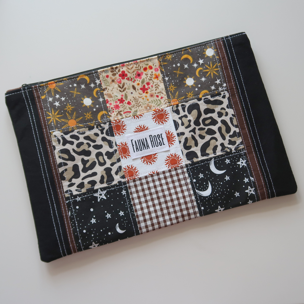Carter - Large Patchwork Zipper Pouch