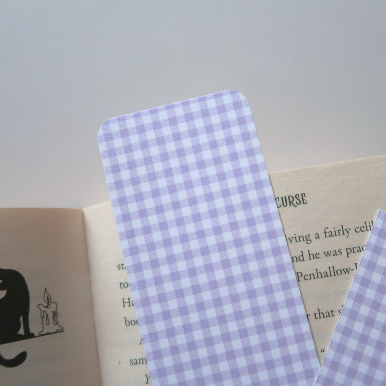 Lilac Gingham Bookmark