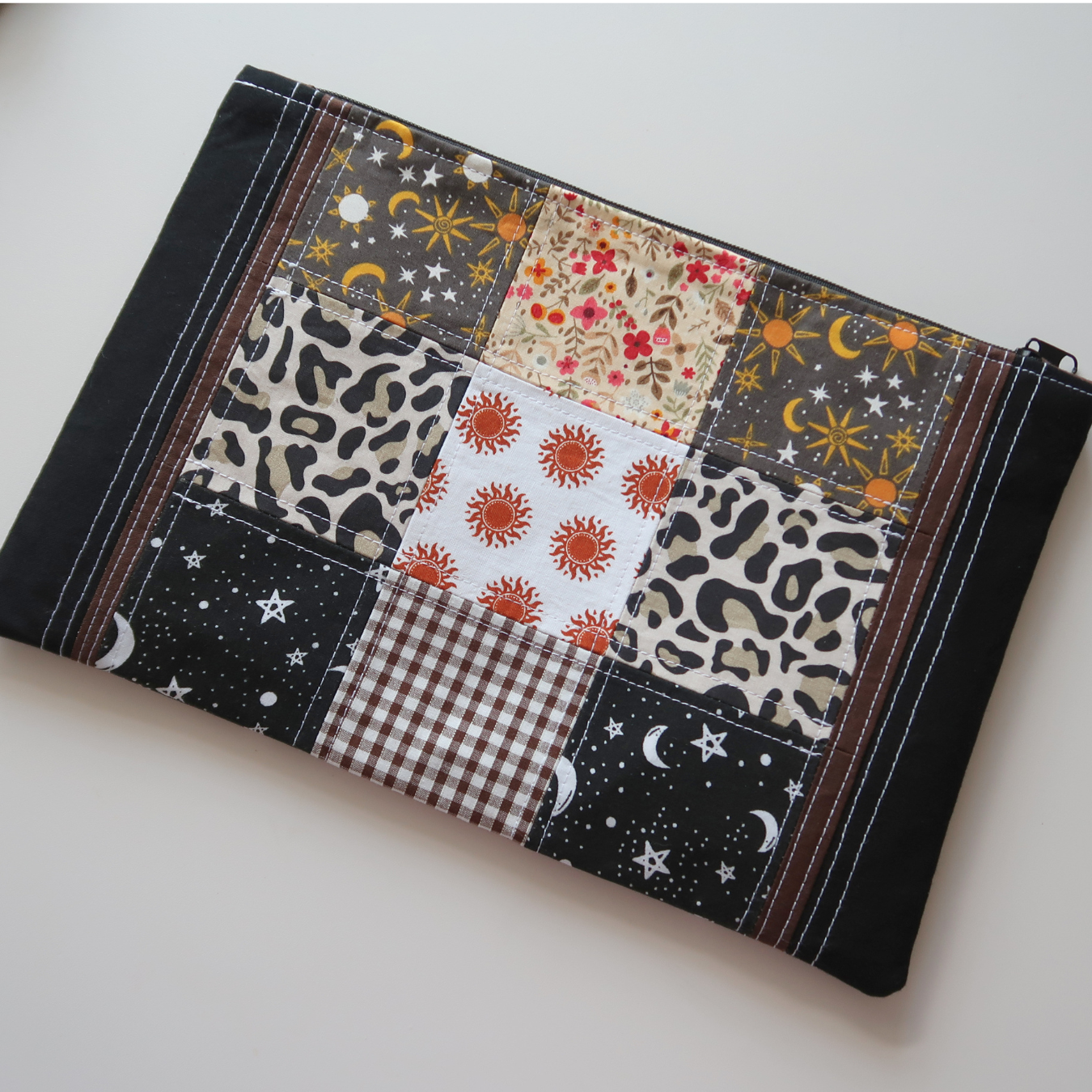 Carter - Large Patchwork Zipper Pouch