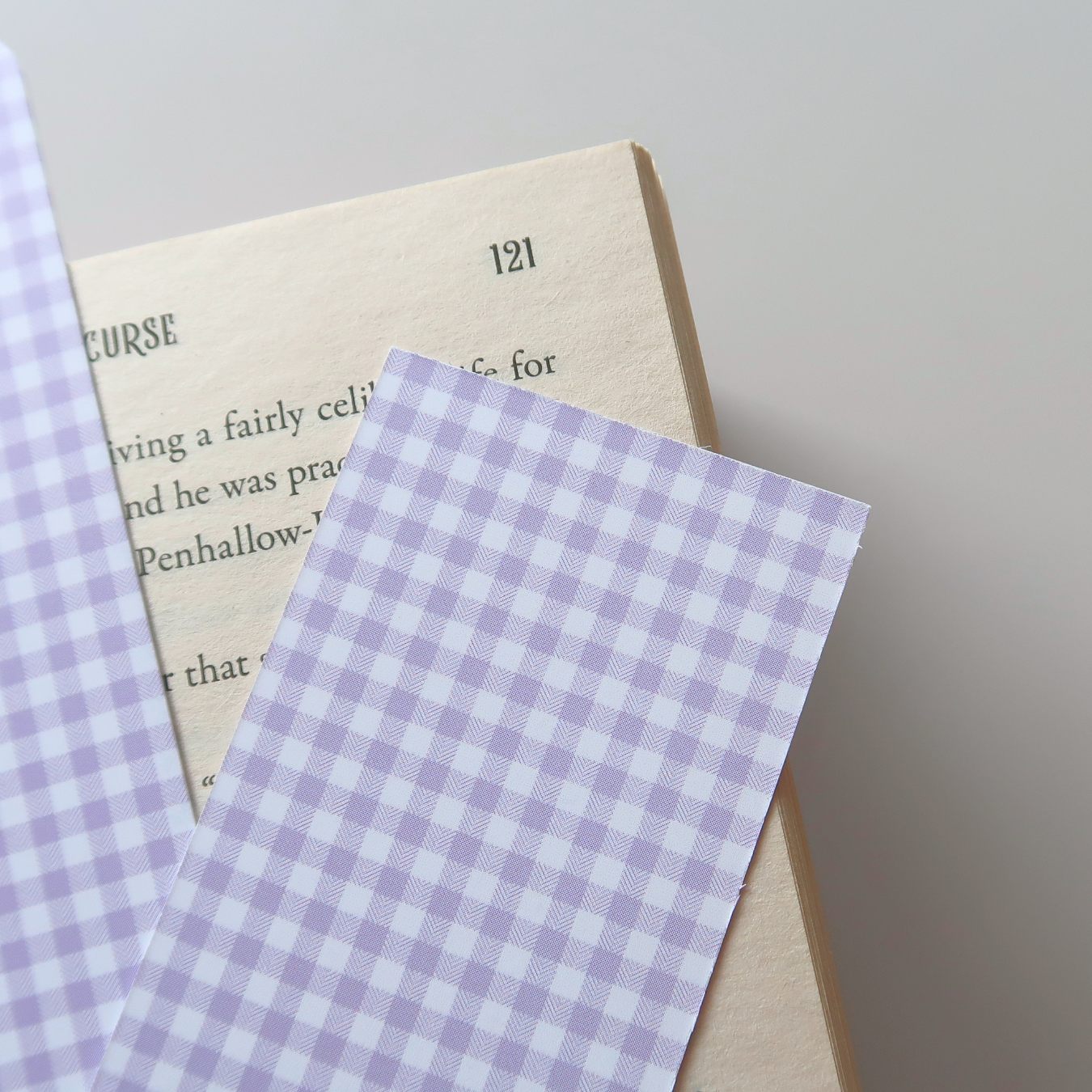 Lilac Gingham Bookmark
