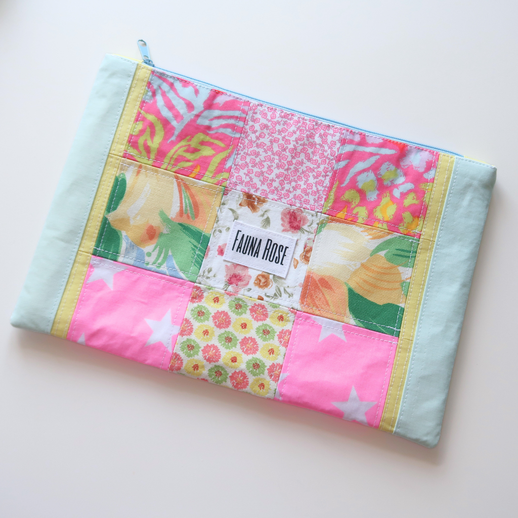 Casey - Large Patchwork Zipper Pouch