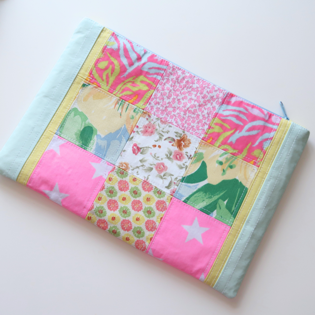 Casey - Large Patchwork Zipper Pouch
