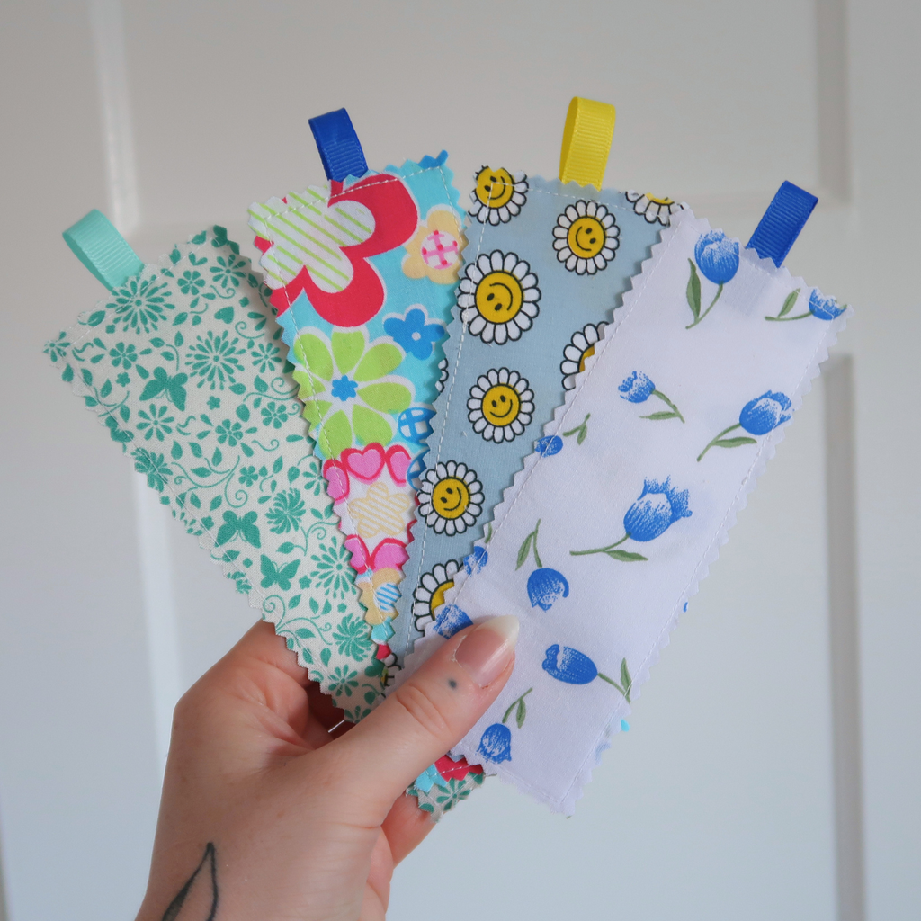 Blue Vibes Fabric Bookmark