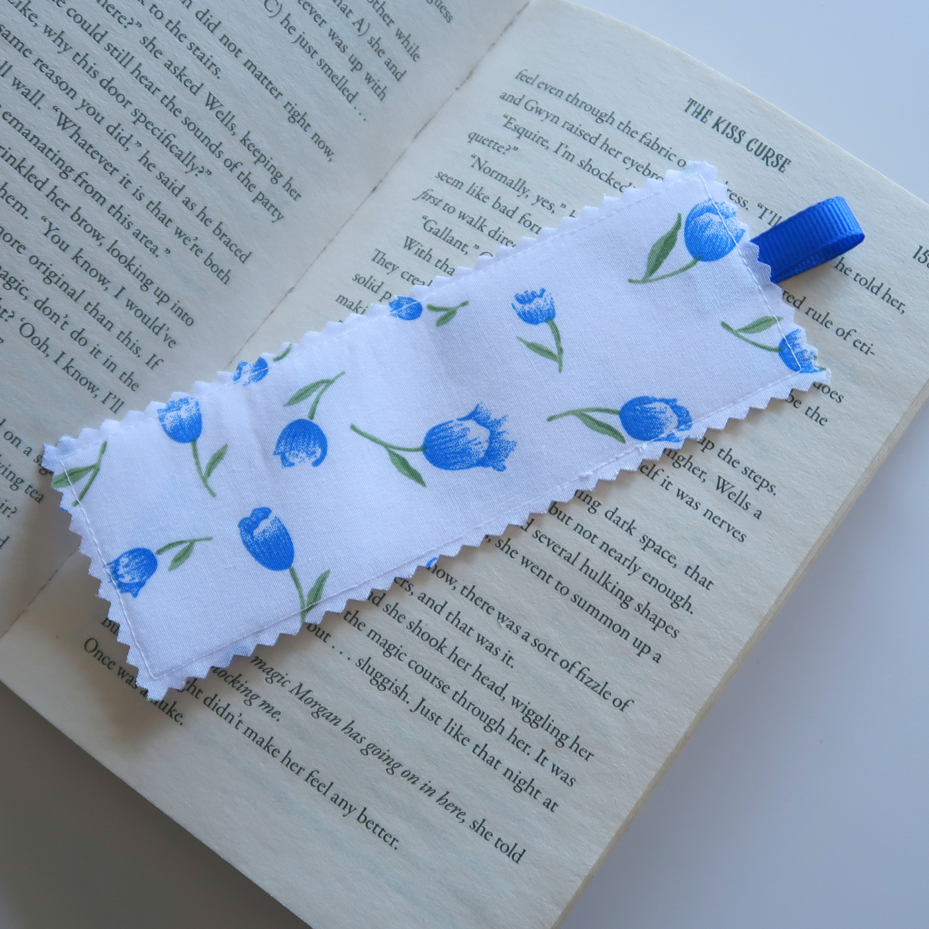 Blue Vibes Fabric Bookmark