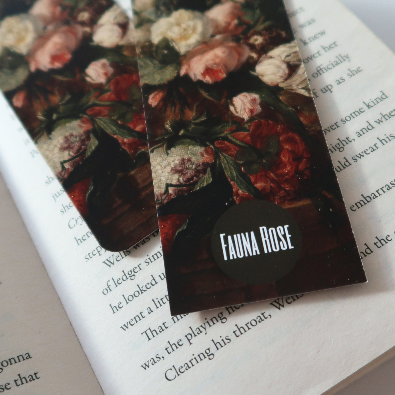 Dark Floral Bookmark