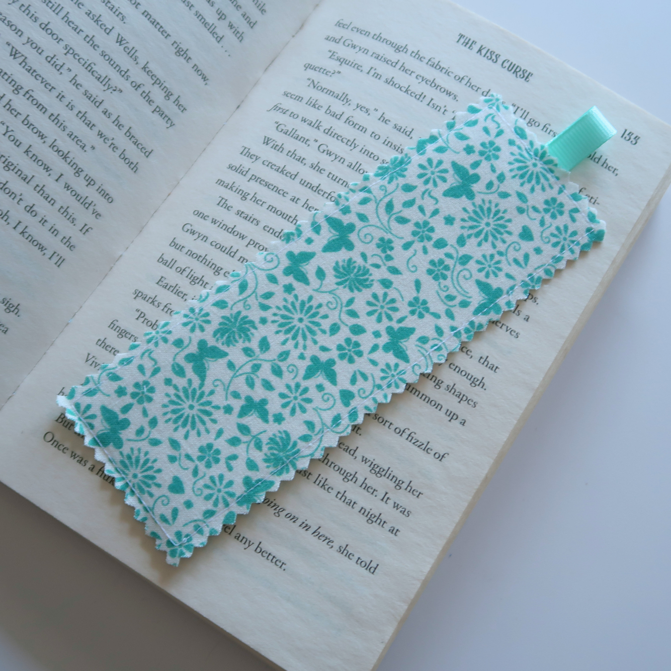 Blue Vibes Fabric Bookmark