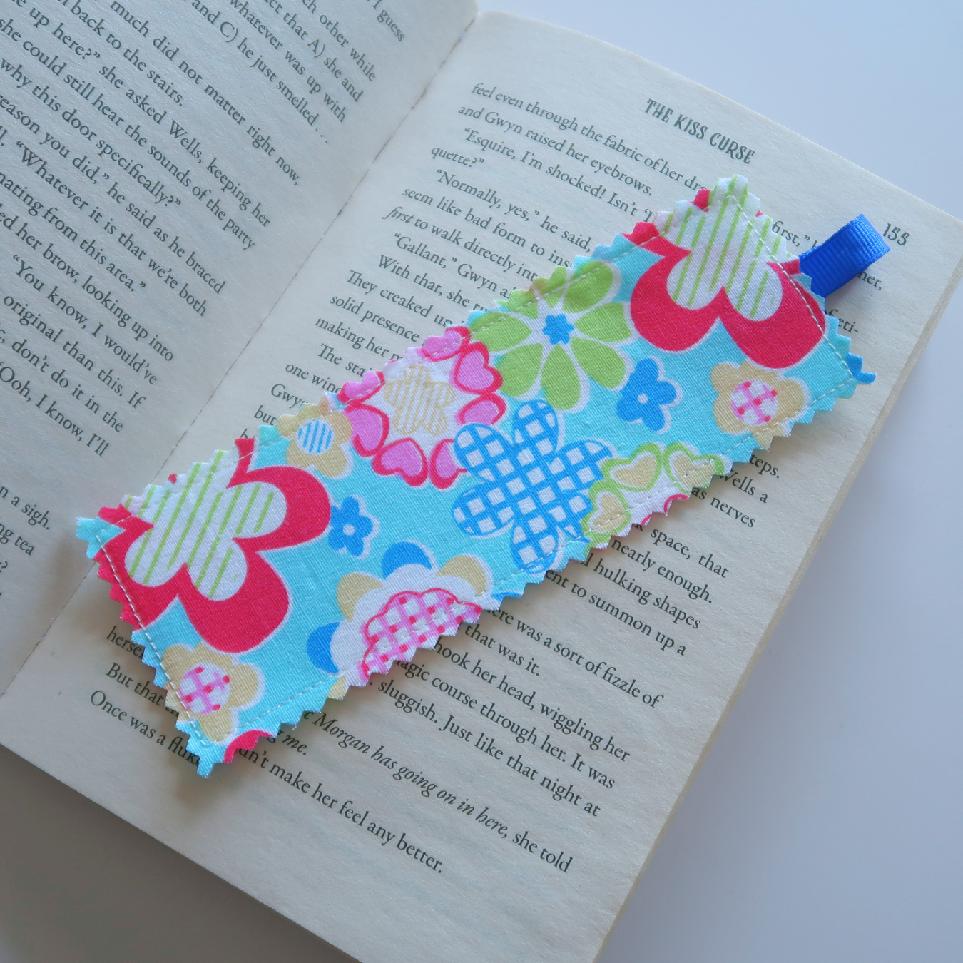 Blue Vibes Fabric Bookmark