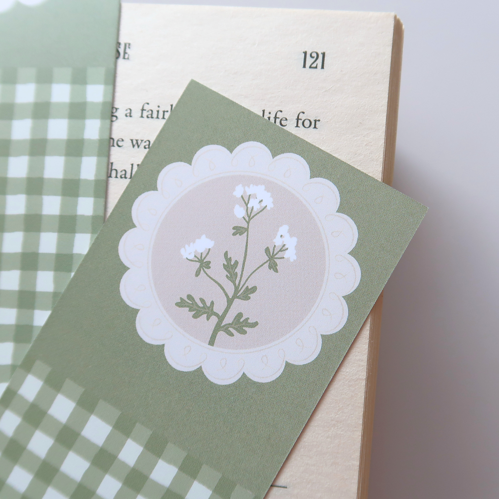 Green Gingham Bookmark
