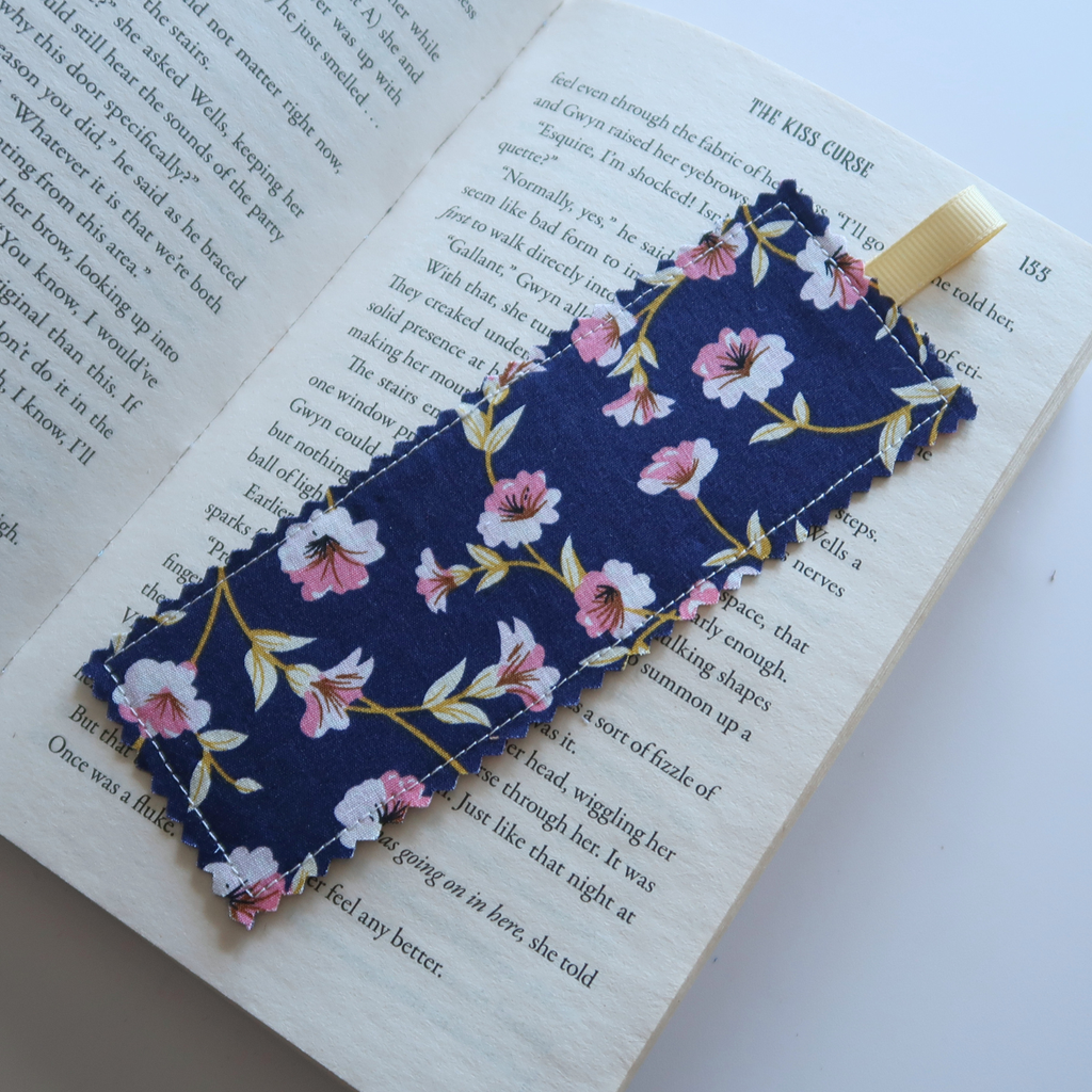 Dark Blue Vibes Fabric Bookmark