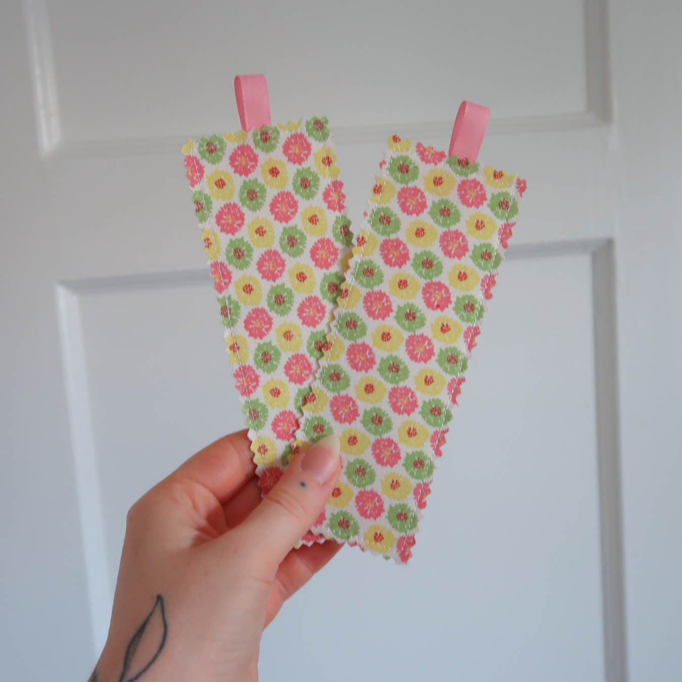 Funky Flower Bursts Fabric Bookmark