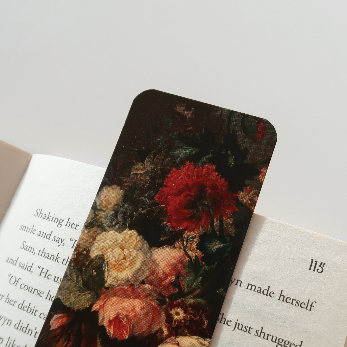 Dark Floral Bookmark