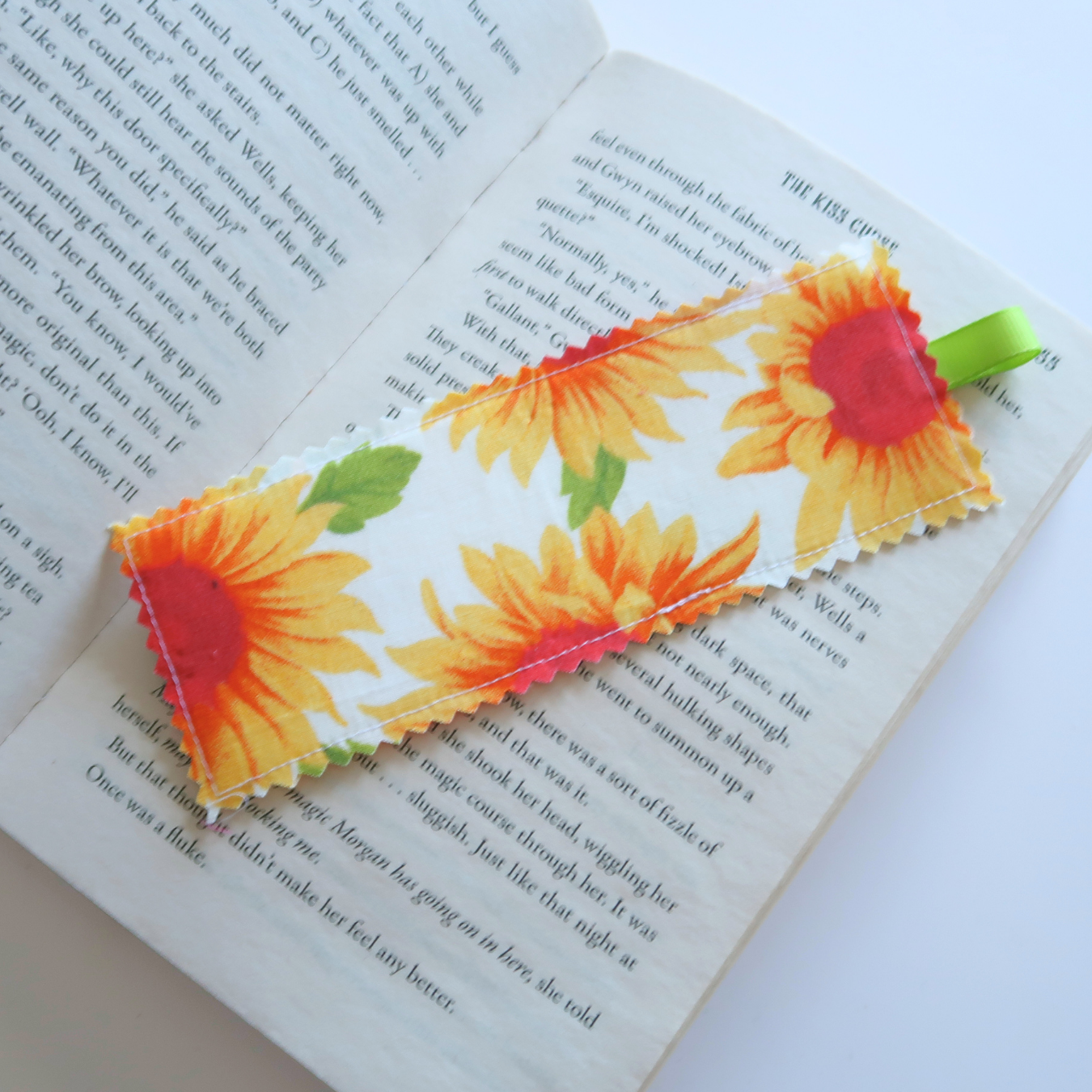 Sunflower Fabric Bookmark