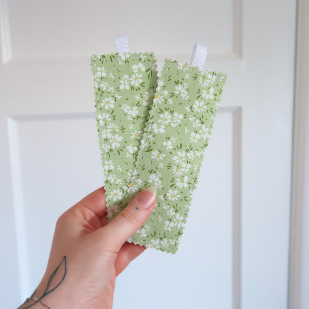 Green Floral Fabric Bookmark