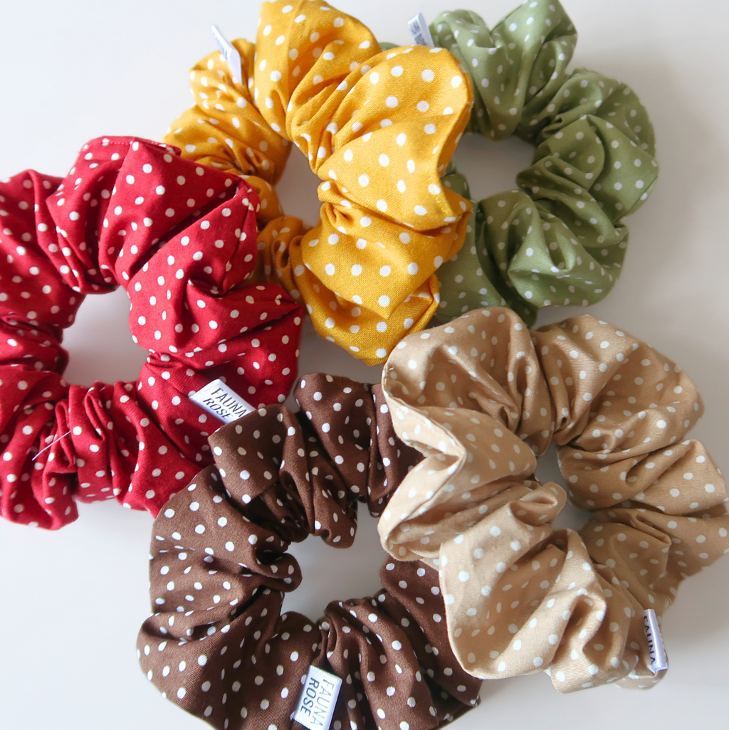 Polka Dot Mini Scrunchies