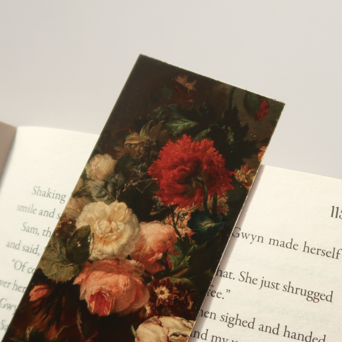 Dark Floral Bookmark
