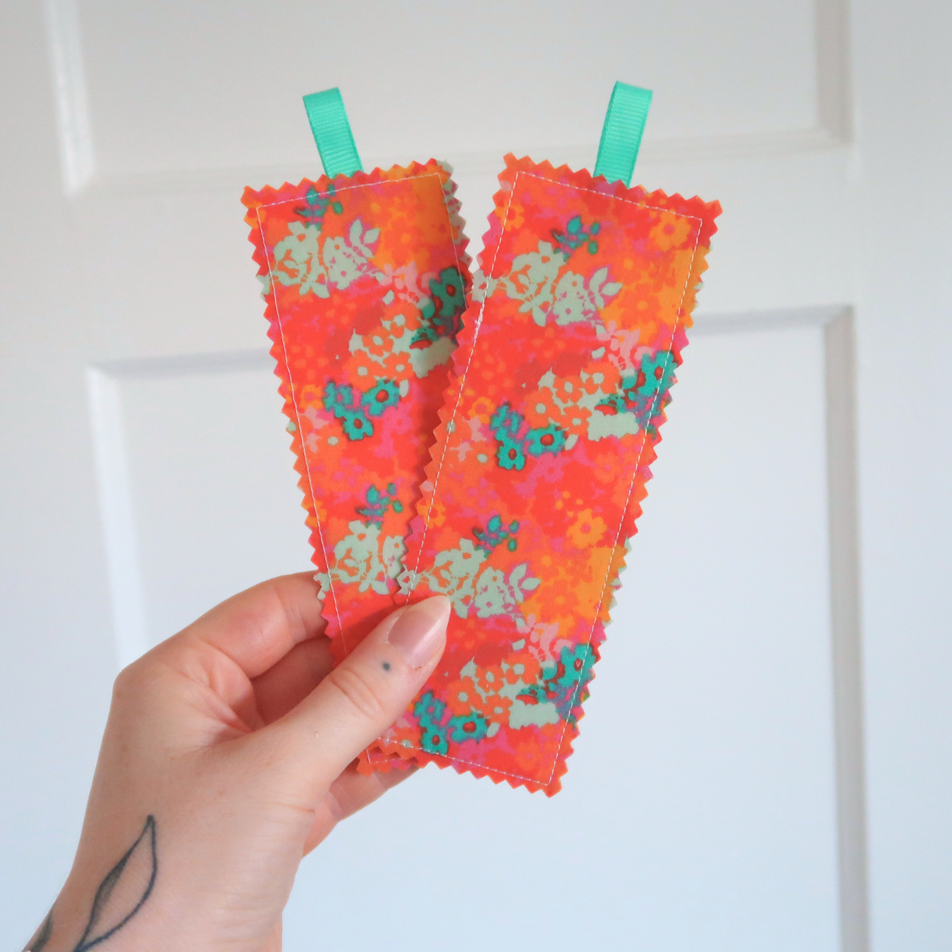 Orange Tie Dye Fabric Bookmark