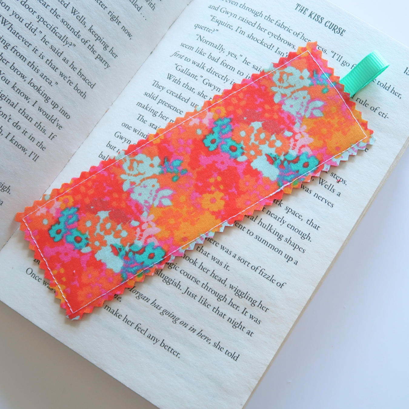 Orange Tie Dye Fabric Bookmark