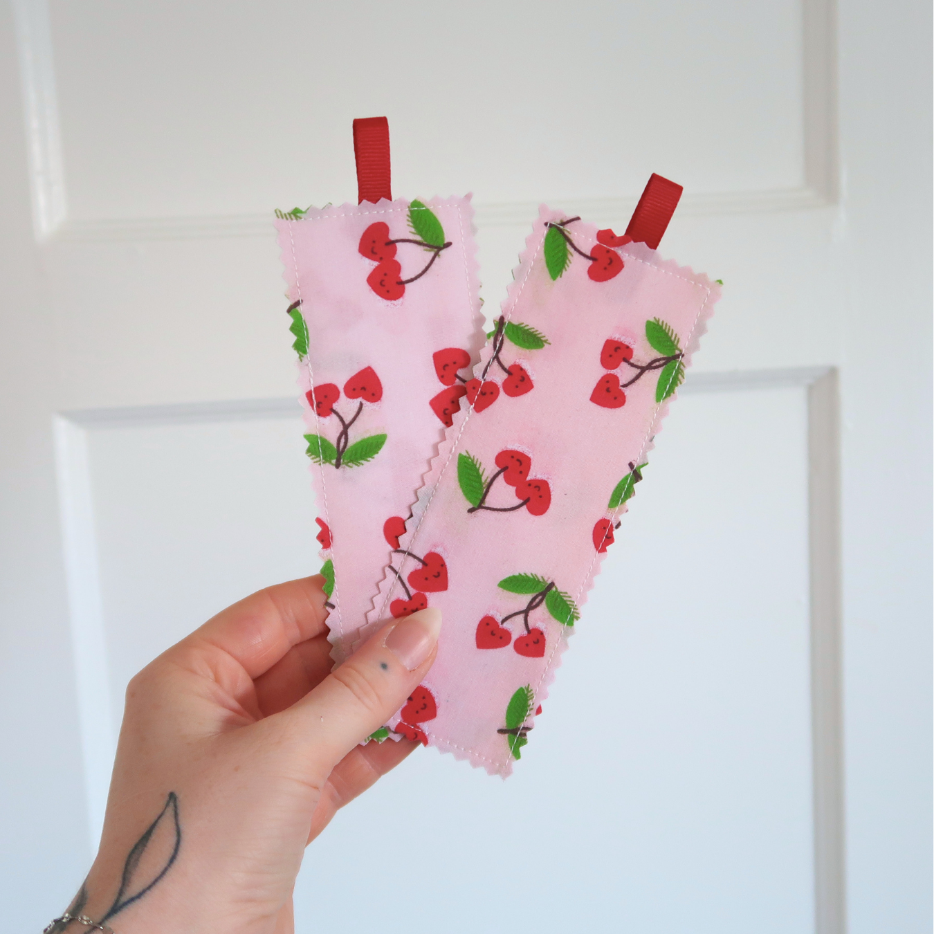 Cherry Fabric Bookmark