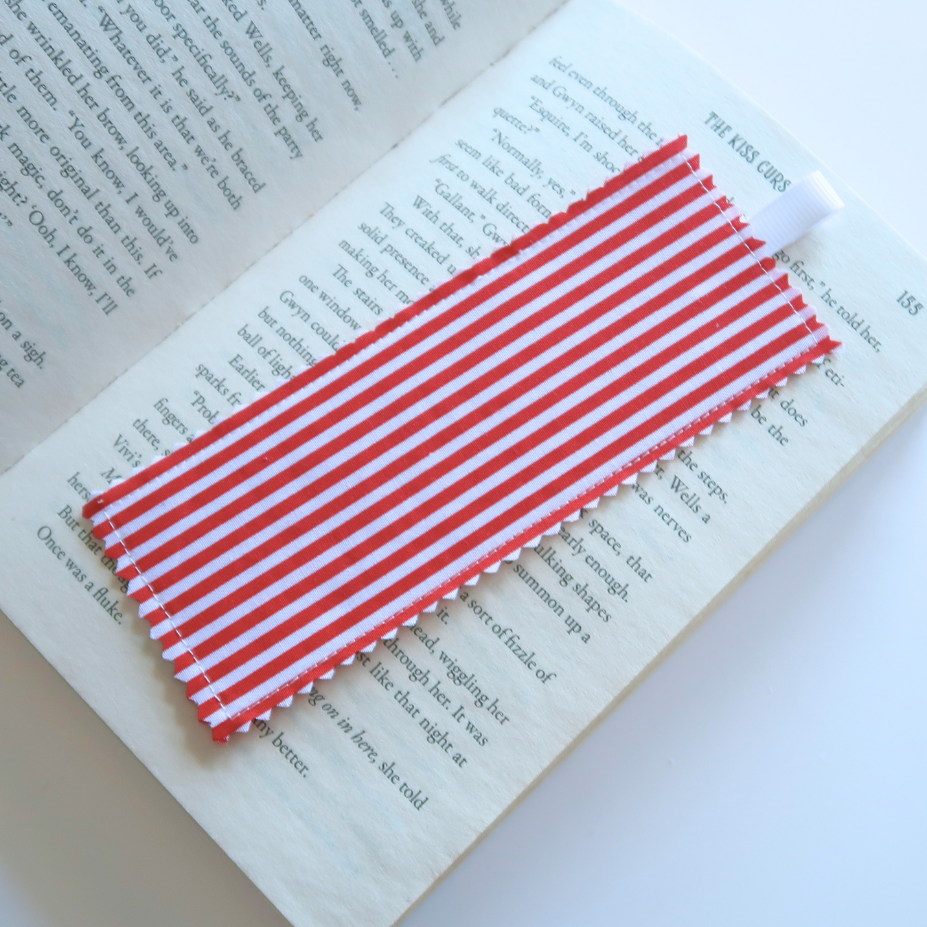 Red Candy Stripes Fabric Bookmarks