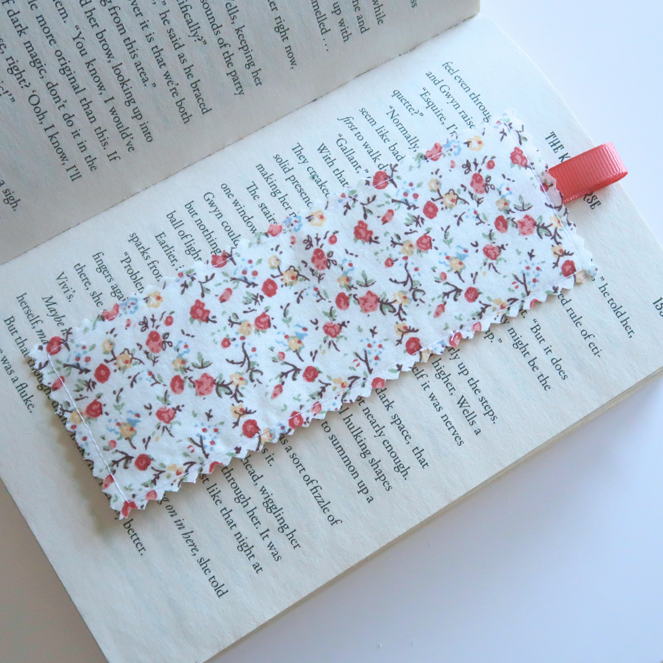 Ditsy Autumn Flowers Fabric Bookmark