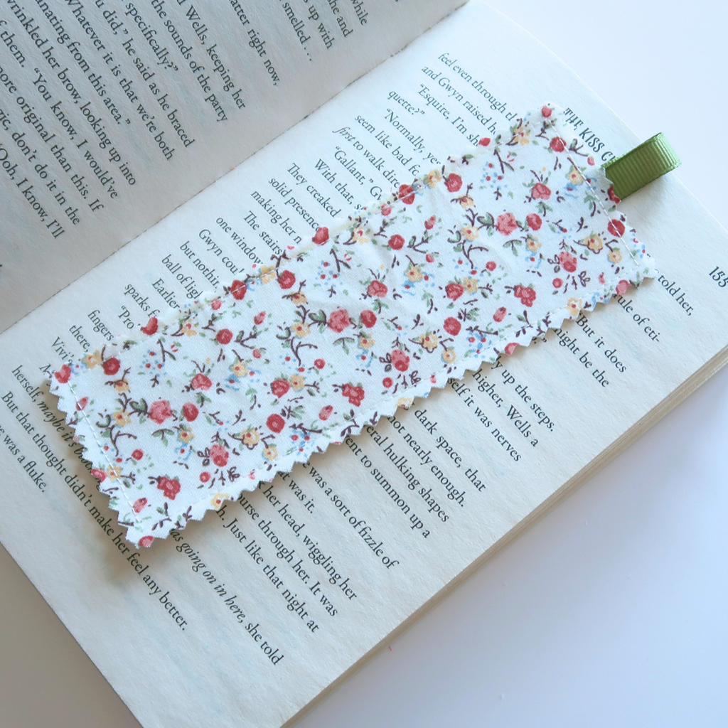 Ditsy Autumn Flowers Fabric Bookmark