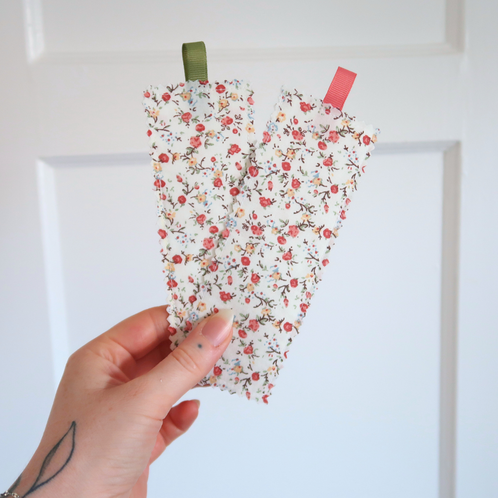 Ditsy Autumn Flowers Fabric Bookmark