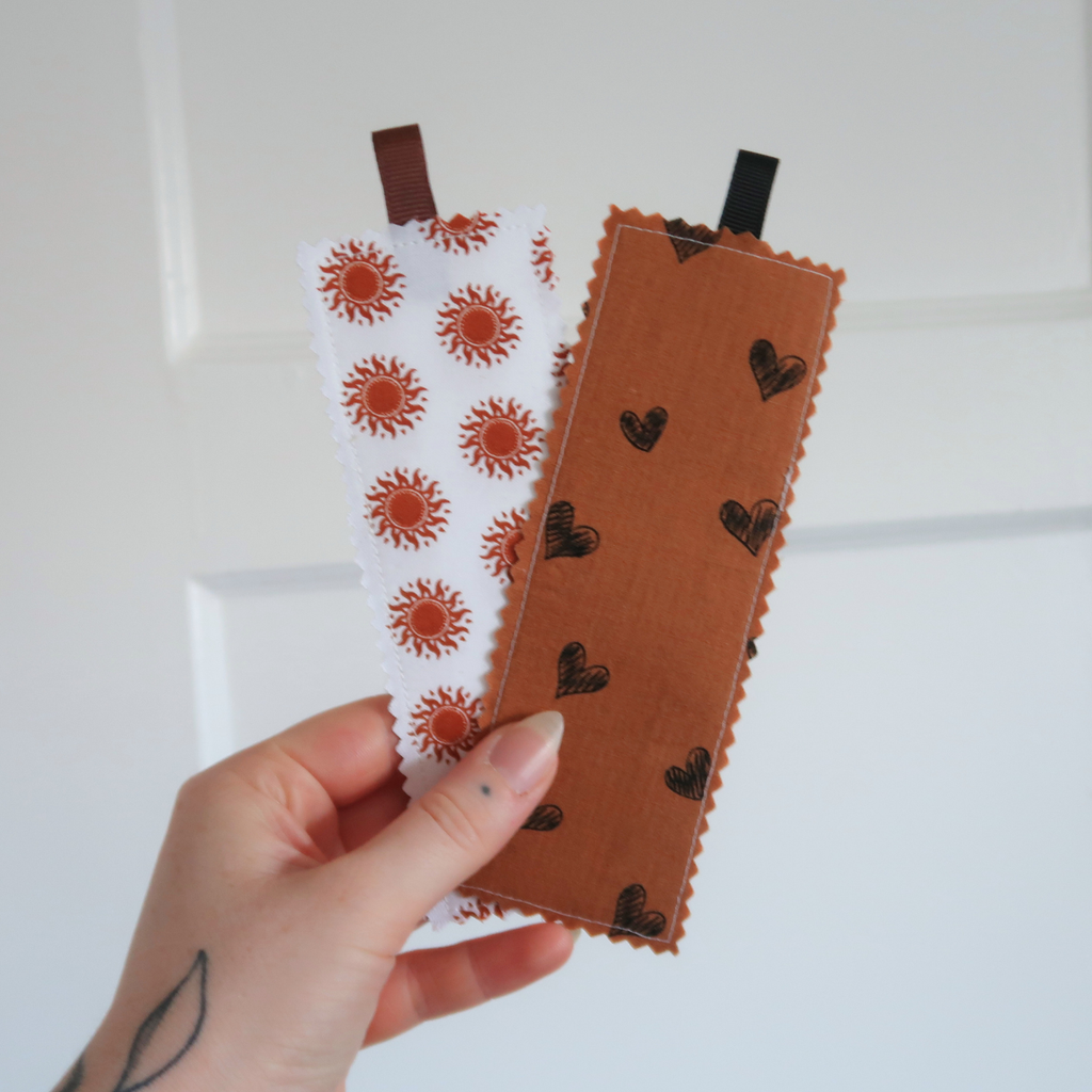 Brown Fabric Bookmarks