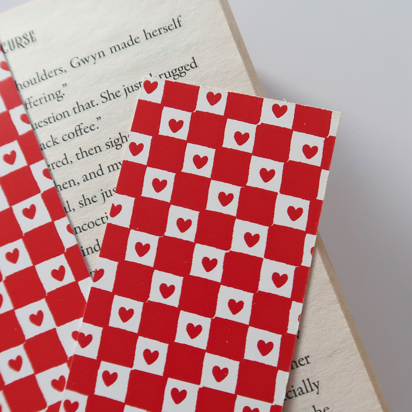 Heart Checkered Bookmark