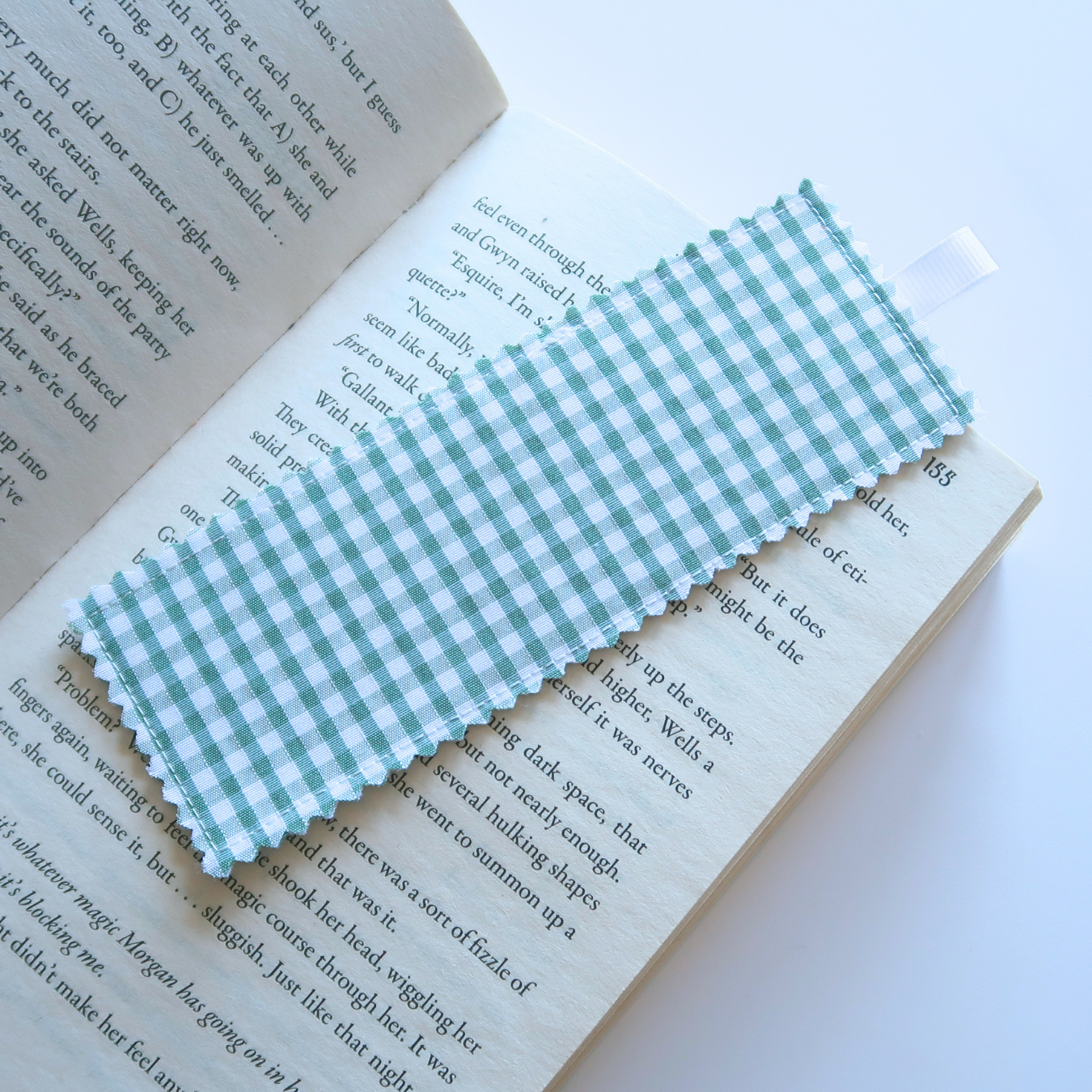 Pops of Green Fabric Bookmark