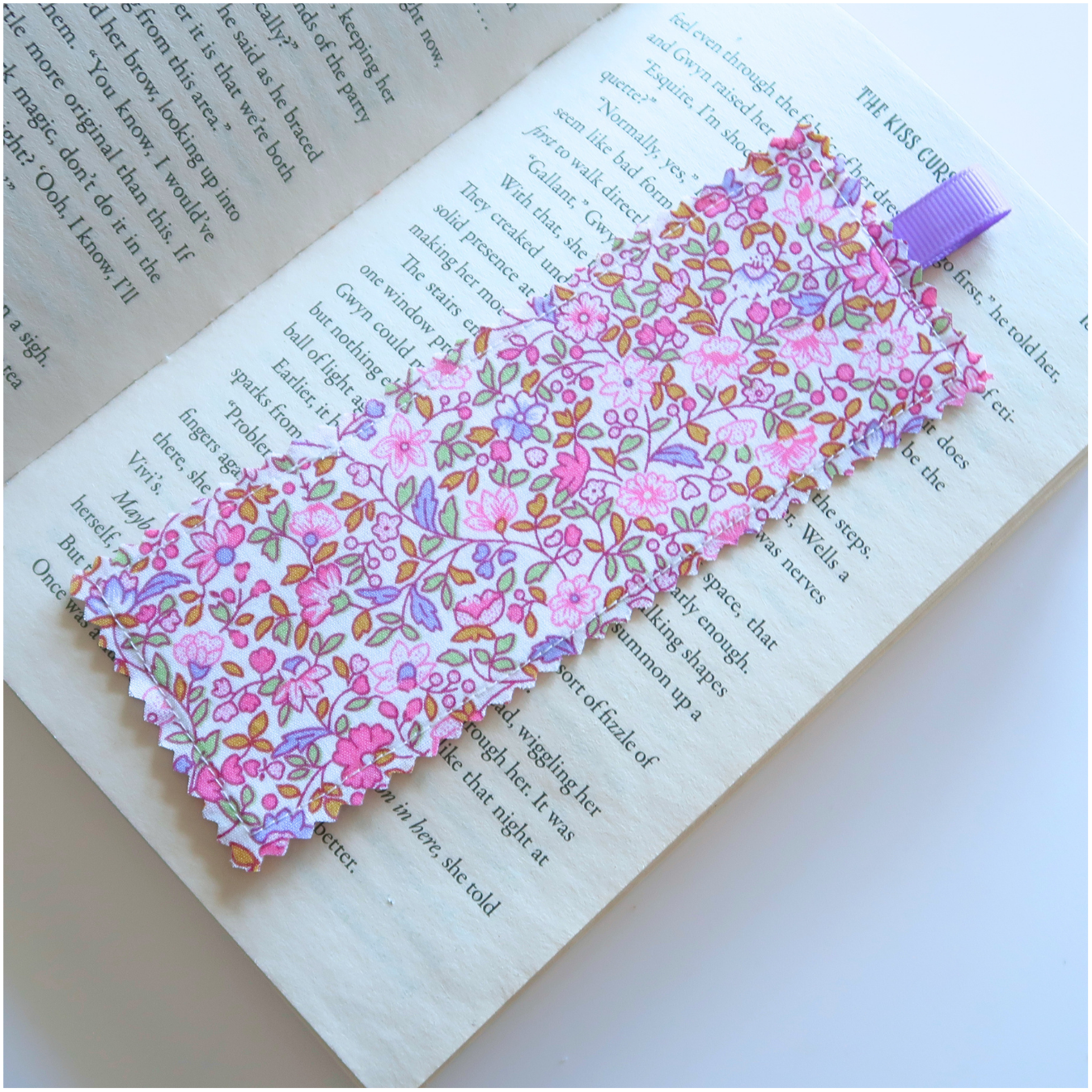 Purple & Pink Florals Fabric Bookmarks
