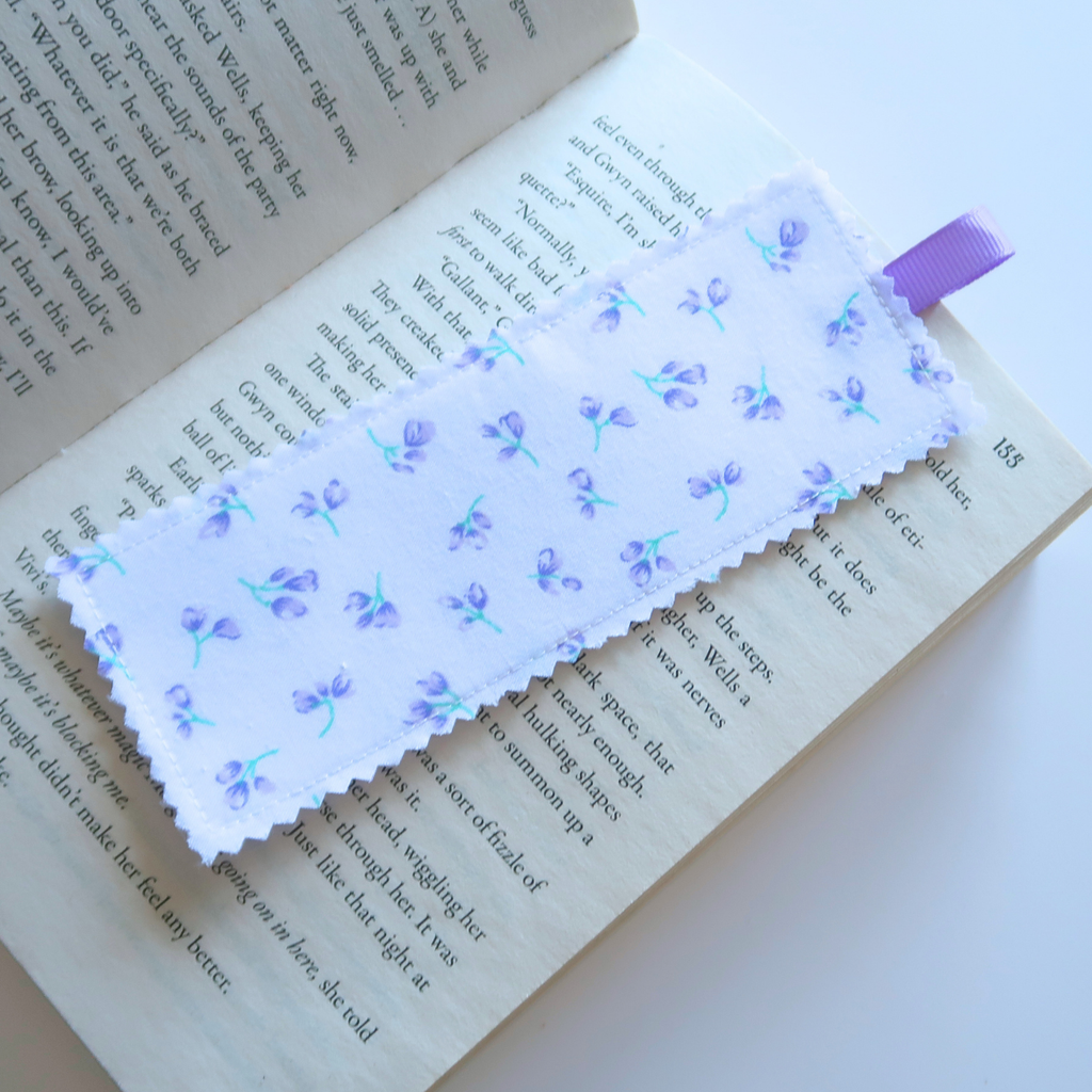 Purple & Pink Florals Fabric Bookmarks