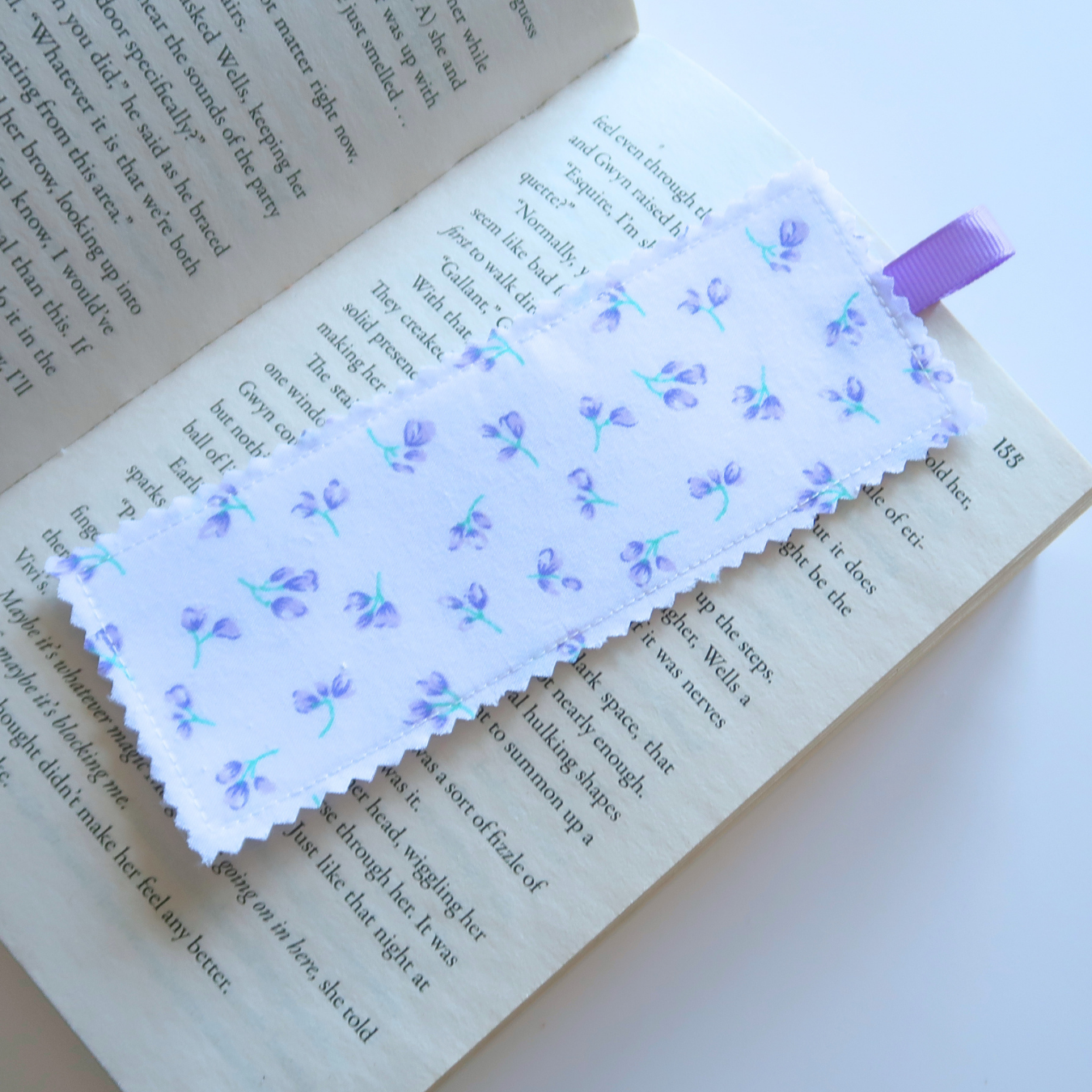 Purple & Pink Florals Fabric Bookmarks