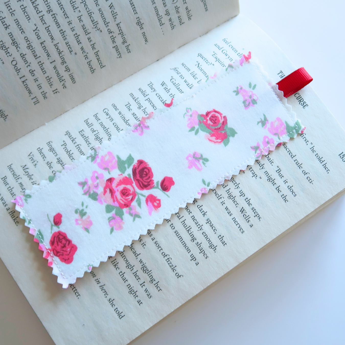 Purple & Pink Florals Fabric Bookmarks