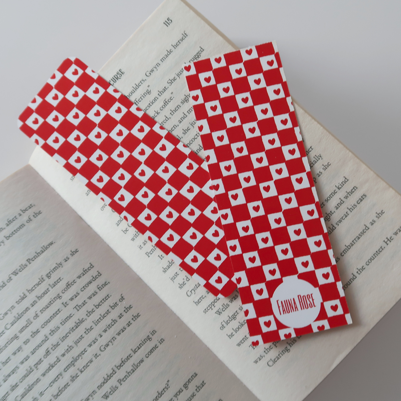 Heart Checkered Bookmark