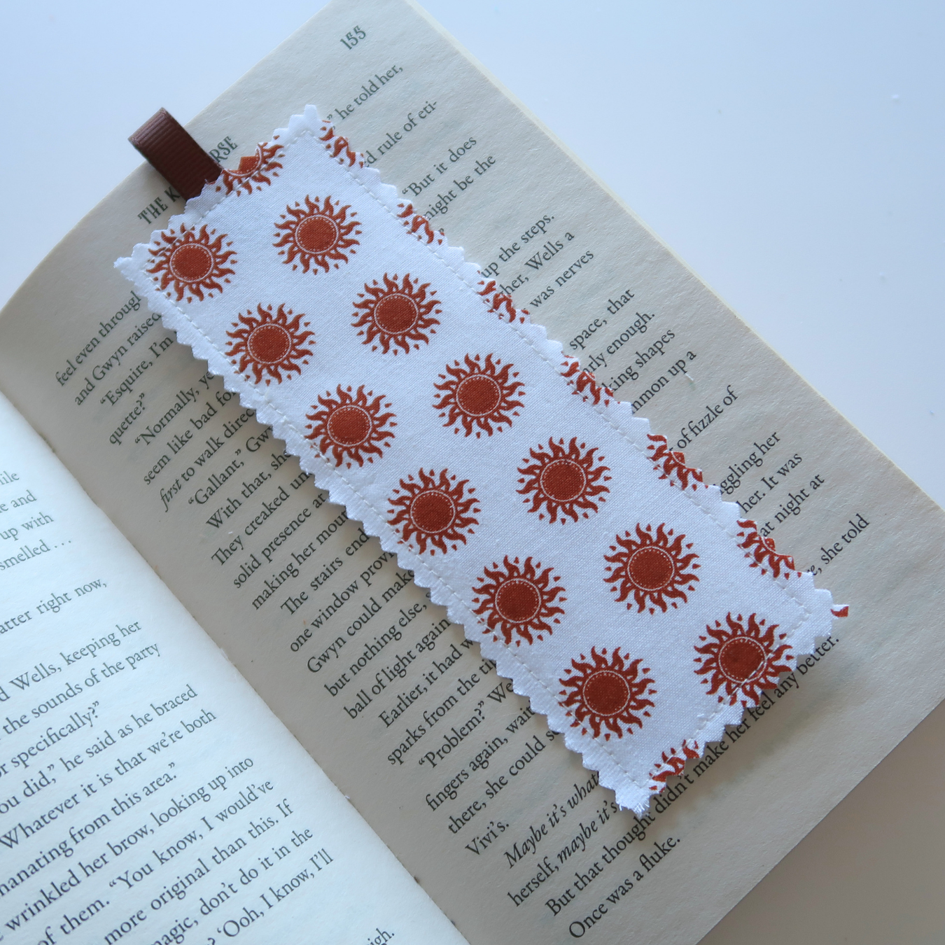 Brown Fabric Bookmarks