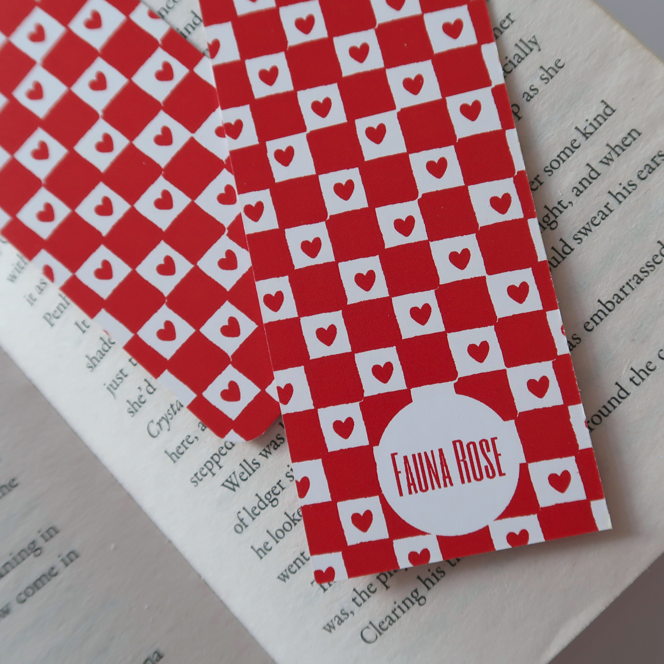 Heart Checkered Bookmark