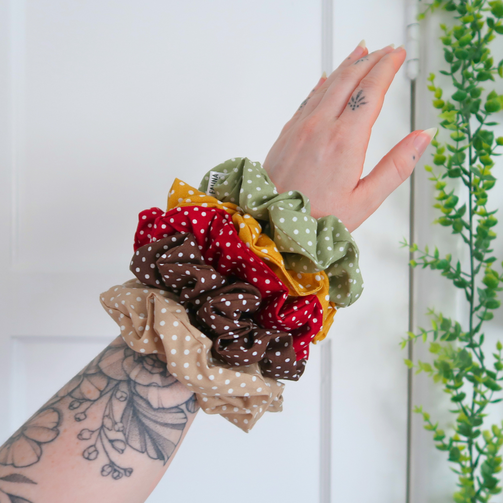 Polka Dot Mini Scrunchies